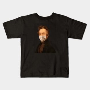 Renaissance Baroque Painting Portrait with Mask ON Kids T-Shirt